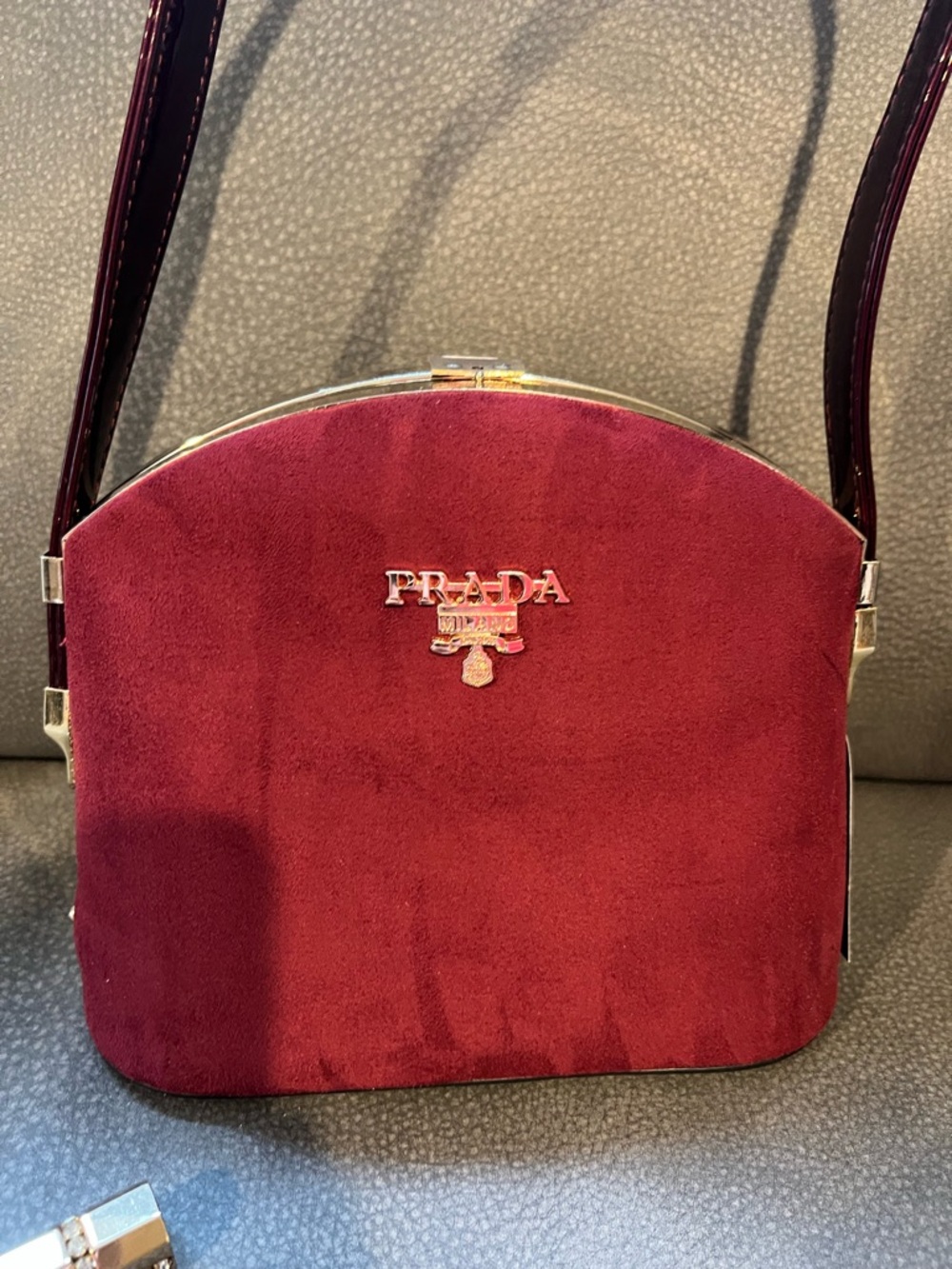 Prada Burgundy Shoulder Bag - Picture 2 of 7